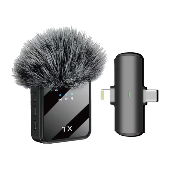 TX Wireless Lavalier Microphone with Dual-Connector Receiver