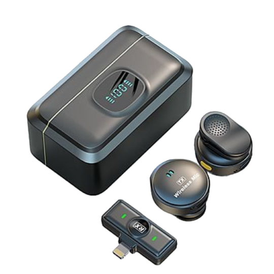 TX Wireless Mic Dual Lavalier Microphone System with Digital Charging Case