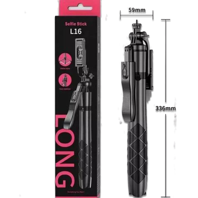 L16 Extra Long Bluetooth Selfie Stick Tripod with Balance Handle