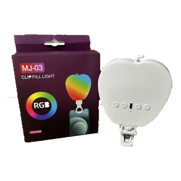 MJ-03 RGB Apple-Shaped Clip-On Fill Light