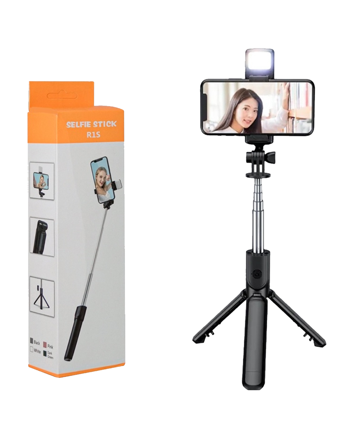 R1S Multifunction Bluetooth Selfie Stick Tripod with LED Fill Light