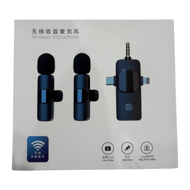 3-in-1 Universal Dual Wireless Lavalier Microphone System